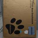 Hzuaneri Cat Litter Box Enclosure, Hidden Litter Box Furniture Cabinet, Wooden Indoor Cat House, Side End Table, Living Room, Bedroom, White and Gold CB85003G