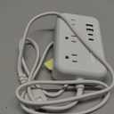 Surge Protector Power Strip with 6 Outlets 4 USB Port, 5 Ft Flat Plug Extension Cord Outlet Extender, White Extension Cord with Multiple Outlets for Indoor, Home, Office Supplies, Dorm Room Essentials 