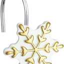 CHICTIE 12-Pack Gold Snowflake Shower Curtain Hooks