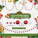Huwena 4 Pcs 10 ft Christmas Bead Garland for Christmas Tree Decorations Acrylic Beaded Garland for Tree Fireplace DIY Ornament Holiday Party Indoor Wedding Decorations(Red, White)