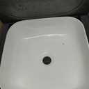 15x15 White Square Vessel Sink - Porcelain Bathroom Sink for Countertop, Above Mount Ceramic Basin, 15 Inch Round/ Rectangular Corner Sink without Overflow (385x385mm) 15.15"x15.15"x5.5"