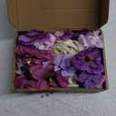 56 PCS Fake Flowers Heads Artificial Purple Silk Flower Heads Bulk Faux Mini Flowers for Cake Blossom Wreath Wedding Bridal Party DIY Home Decoration