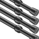 4Pcs Tension Curtain Rod 26-39 inch Spring Tension Rods Black Tension Rods Adjustable Spring Rod Extendable Tension Rod For Kitchen, Bathroom, Window, Bookshelf,Closet.