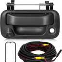 EWAY Tailgate Handle Rear Backup Camera for 2004-2016 Ford F150 F250 F350 F450 F550 Super Duty Explorer Lobo, Lincoln Mark LT Tailgate Latch Door Handle Reverse Back Up Camera RCA Connector w/Key Hole