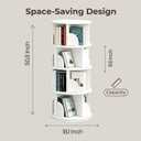 4 Tier Rotating Bookshelf, 360 Spinning Bookcase Tower, White