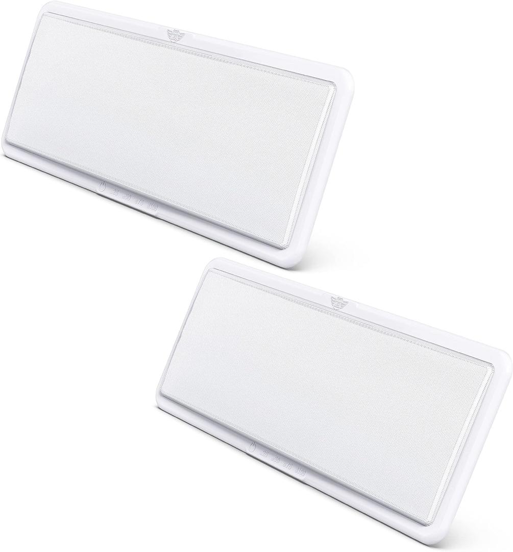 Leisure LED RV LED Ceiling Light 21" x 8" Fixture 2000 Lumen with Touch Dimmer Switch Interior Lighting for Car/RV/Trailer/Camper/Boat DC 12V Natural White 4000-4500K (2 Pack)