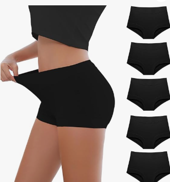Migbean Boy Shorts Underwear for Women - Boxers for Women,womens Cotton Underwear,Boyshorts for Women,Cotton Boyshorts Migbean Underpants Women's S, Black