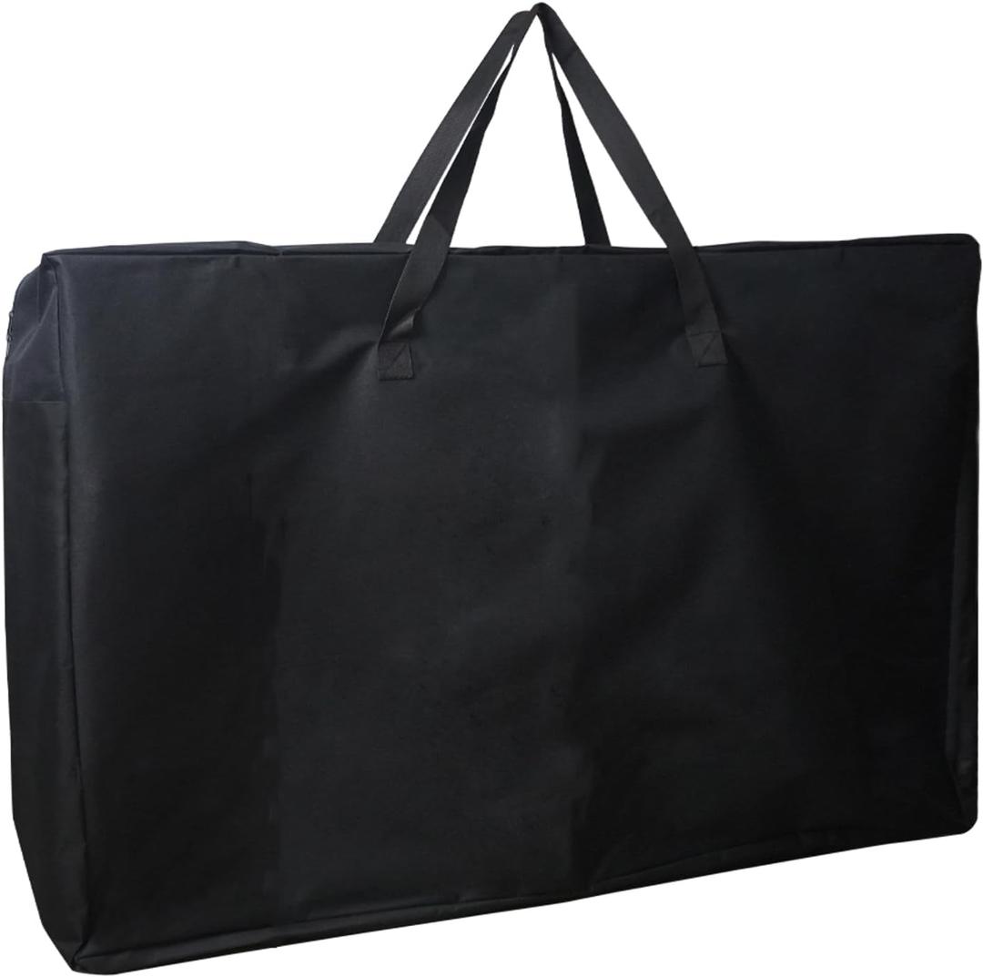 4/6/ 8 Foot Folding Table Storage Bag, Waterproof Heavy Duty Large Carrying Bag for Folding Tables, Picnic/Camp Tables Cover with Durable Zipper & Shoulder Strap, 31" D X 37" W X4.5 H, Black