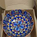 24 Pieces Dinnerware Sets, Ceramic Plates and Bowls Set, Microwave and Dishwasher Safe, Scratch Resistant, Bohemian Style Dishware Set, Service for 4