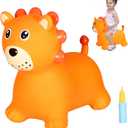 INPANY Bouncy Horse, Lion Hopper Toys, Toddlers Bouncing Animal, Kids Ride on Rubber Bouncer, Inflatable Jumping Horse, Outdoor Indoor Birthday Gifts for 2 3 4 Year Old Girls Boys