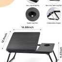 Lap Desk for Couch/Sofa/Floor, 5-Angle Adjustable Bed Desk with Foldable Legs &Cup Holder, Light Weight Bed Tray Table for Writing/Eating/Reading, Portable Laptop Stand for Adults, Kids