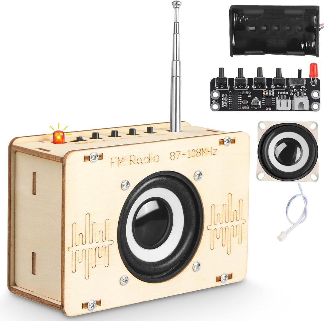 Poraxy Science Kits for Kids Age 8-12 12-14, STEM Kits 8-10, Build Your Own FM Radio Kit, Electronic Circuits DIY Experiment Engineering Building Project, Toys Gifts for Teen Boys Girls 9 11 13 15 16+