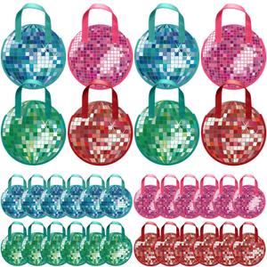 Aliceset 20 Pcs Disco Party Gift Bags Disco Ball Non Woven Goodie Bags Tote 70s 80s Supplies Valentines Day Party Favors for Women Dancing Bachelorette Birthday Wedding Decoration (Multicolor)