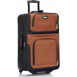 Travel Select Amsterdam Softside Expandable Luggage with Rolling Wheels, Orange, 25-Inch Medium