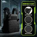 Greencity Weight Vest Adjustable Strength and Endurance Training, Tactical Vest Quick Release with Molle System, Fitness Workouts, Running, 1.5 Lbs