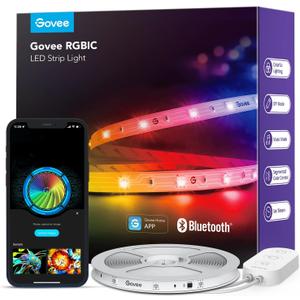 Govee RGBIC LED Strip Lights, Smart LED Lights for Bedroom, Bluetooth LED Lights APP Control, DIY Multiple Colors on One Line, Color Changing LED Strip Lighting Music Sync, Home Decor, 16.4ft