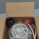 Plug-in Pendant Light, Hanging Lamp with Linen Shade, 15ft Golden Cotton Cord, Plug-in Light Fixture for Bedroom (Bulb Included)