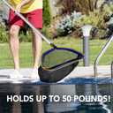 Poolvio Pool Deep Skimmer Net with 3ft - 10ft 1.0mm Thick Adjustable Aluminum Pole & Fine Mesh Bag Leaf Skimmer Rake Net for Above Ground & Inground Swimming Pools, Removes All Debris