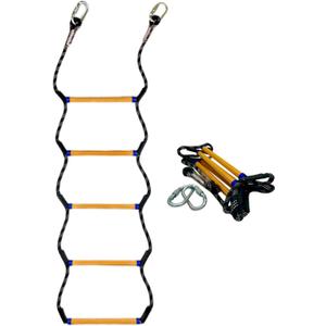 Boat Rope Ladder, Heavy Duty Climbing Rope 450Lbs Strength, 14mm Reinforced Polyester Line, Rigid Resin Step Design, Outdoor Ladder for Inflatable Boat, Kayak, Motorboat, Canoeing (5 Step, Yellow)
