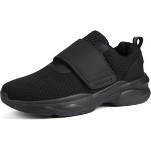 Ortho+rest Men Diabetic Walking Shoes Edema Shoes for Swollen Feet Arch Support Orthopedic Sneakers (10.5, Black)