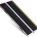 VNN Portable Wheelchair Ramp 6FT, Non-Slip Aluminum Folding Handicap Ramp, Door Threshold Wheelchair Ramps for Home, Wheel Chair Ramp for Home Steps, Scooter Ramp for Car, Doorways, Curbs, Stairs (6FT (Usable height 6-18 inch))
