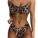SUUKSESS Women High Waisted String Bikini Sets Sexy Two Piece Cutout Swimsuits, L