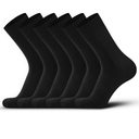 DarkCom Men's Dress Socks, Black, 6 Pairs Classic Cotton Polyester Socks, Reinforced, Cozy 10-12