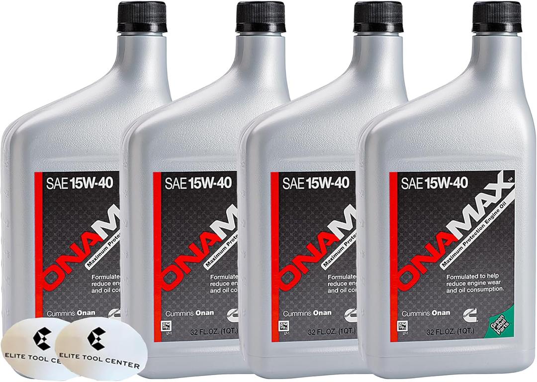 4 Pack Cummins Onan 326-5336 15w-40 OnaMax Use With RV Generator Engine 1 Quart Each