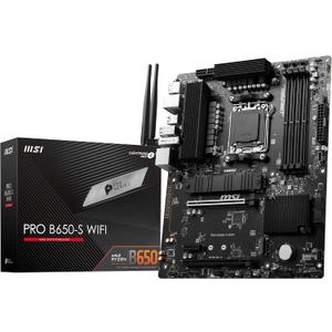 MSI PRO B650-S WiFi V1 Motherboard, ATX - Supports AMD Ryzen 9000/8000 / 7000 Series Processors, AM5 - DDR5 Memory Boost 6000+MHz/OC, 2 x PCIe 4.0 x16, 2 x M.2 Gen4, Wi-Fi 6E