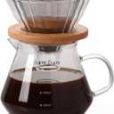 Super-Duper glass coffee 600ml glass coffee maker Made of high borosilicate glass Stainless steel filter pour over coffee carafe coffee maker non electric