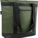 BeeGreen Cooler Bag Soft Leakproof Insulated Tote with Zipper for Beach Travel Grocery (Moss)