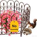 AMAGABELI 5 Panels 32in(H)10ft(L) Decorative Garden Fences and Borders for Dogs No Dig Rustproof Metal Fence Panels Garden Edging Border Animal Barrier Fencing for Flower Beds Yard Patio Decor Brown