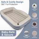 Inflatable Toddler Travel Bed Portable Toddler Bed with Safety Bumpers, Toddler Floor Bed for Travel, Camping, Sleepovers Kids Blow Up Bed with Pump & Carry Bag