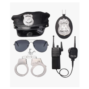 Police Hat Handcuffs Walkie Talkies Badge Sunglass Costume Accessories