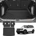 Bronco Cargo mat - Trunk Mat for Ford Bronco Sport 2021-2026(Only for Sport/w/Full Size Spare Tire), All Weather Trunk Mat & Backrest Mat for Bronco Accessories, Heavy Duty Rubber Mats