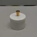 Queenza Marble Salt Cellar with Lid and Brass Knob (Brown)