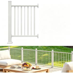 2FT White Deck Railing Kit for Deck, Porch, Patio & Balcony