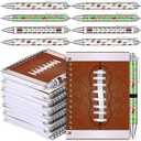 Resurhang 24 Pcs 12 Sets Football Party Favors Gifts 5.5 x 4.3'' Football Spiral Notebook Ballpoint Pens for Coaching Supplies Coach Gifts Team Party Players Sports Lover