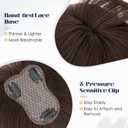 MY-LADY Human Hair Toppers for Women Real Human Hair with Air Bangs Hand-Tied Thin 8 * 11CM Lace Base Light Weight Clip in Remy Hairpieces 10 Inch Dark Brown