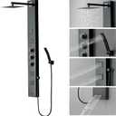 Homevacious Shower Panel Tower System,Stainless Steel Bathroom Stand Up Shower Kit,Wall-Mount Shower Panels with Rainfall Shower Head,4 Massage Body Jets,Tub Spout and Handheld Shower,Matte Black