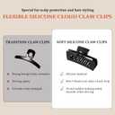 6Pcs Silicone Soft Flexible Claw Clip, Medium Non-Slip Claw Clips for Women, Strong Hold Cloud Clip (Neutral Colors)