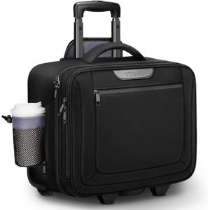 Ytonet Rolling Laptop Bag, Rolling Briefcase for Men Women with Cup Holder, 17.3'' Carry On Water Resistant Laptop Bag with Wheels, Overnight Roller Computer Bag for Work Travel Business College, Large