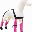 yucca Rubber Dog Boots for Paws, Easy-On Pet Suspender Boot Leggings, Anti Slip Dog Socks, Reusable Waterproof Dogs Booties, Protect Paws from Rain, Snow, Slush, and Snow Melt (XL)