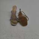 DREAM PAIRS Women's Double Bowknots Crystal Sandals Clear Slingback Heels Square Toe Shoes for Party Wedding (10, Gold-pu)