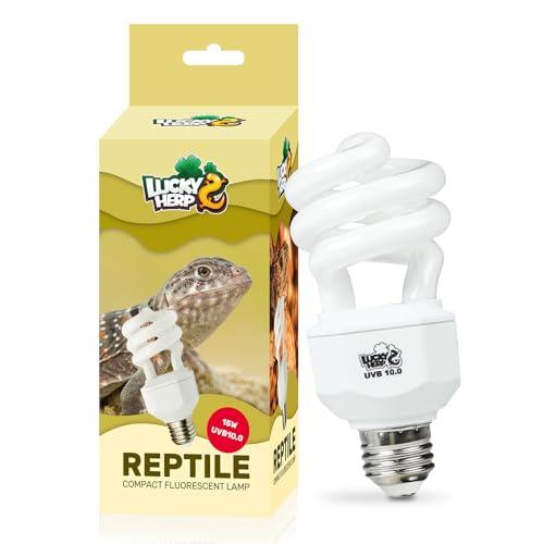 LUCKY HERP UVA UVB Reptile Light 10.0, Desert UVB 150 Compact Fluorescent Lamp, UVB Light for Reptiles 15W, UVA UVB Reptile Light Bulb, UVB Bulb for Reptiles Bearded Dragons Lizards Tortoises Snakes