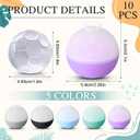 Vesici 10 Pcs Ice Ball Molds 2 Soccer Ball Whiskey Cocktails Silicone Sphere Ice Molds with Lids Round Maker for Chilling Beverages Drinks and Bourbon(Fresh Color)