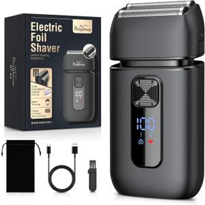 Brightup Electric Foil Shavers for Men - Smooth & Close Electric Razor for Men with Pop Up Trimmer - Wet Dry Shaving/Travel Lock/LED Display/IPX6 Waterproof