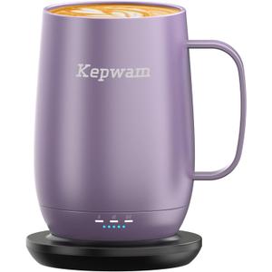 Kepwam Heated Coffee Mug T2-Plus, 20oz Leading Large Capacity Self Heating Mug, Up to 8 Hrs Battery & Hot Up to 149℉, Smart Coffee Mug for Women, Men