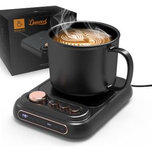 Coffee Mug Warmer & Mug Set, Cup Warmer for Desk with Electric Auto Shut Off, High Performance Self Heating and Warming, 5 Temperature Control Settings & Timer, a Heated Mug Included