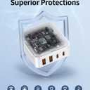 European Travel Plug Adapter, 2500W AC Outlet Extender with 20W Type C Charger,Power Adapter for Italy Spain France Germany(20WPD)